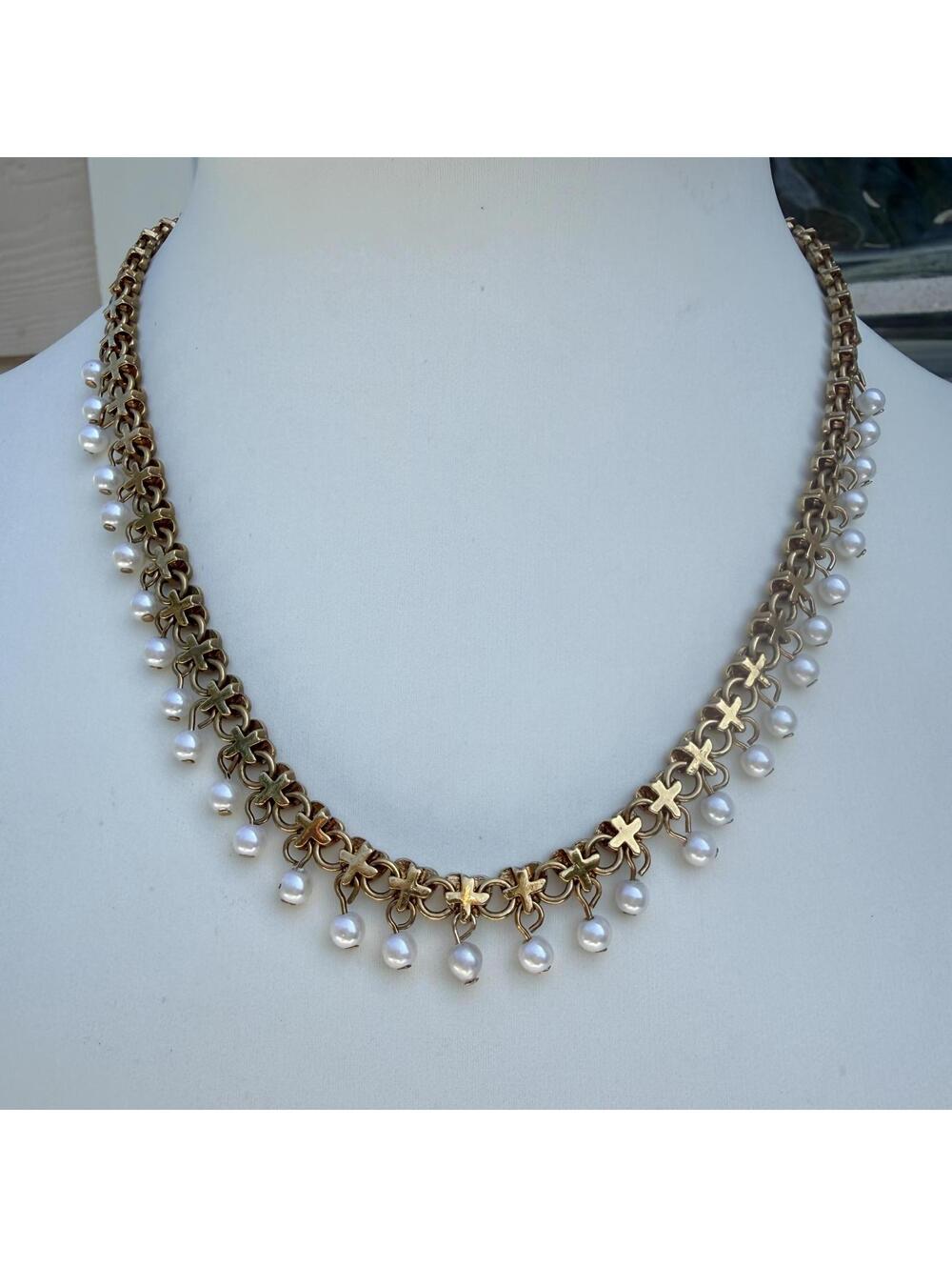 Antique Art Deco Four Photo Gold Fill Locket Necklace with Pearl Chains. - Picture 6 of 9